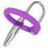 Plug Uretral - Anel de Silicone com Cone Uretral (Roxo-Prata)