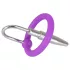 Plug peniano - anel de glande em silicone com dilatador cônico (roxo‑prata)