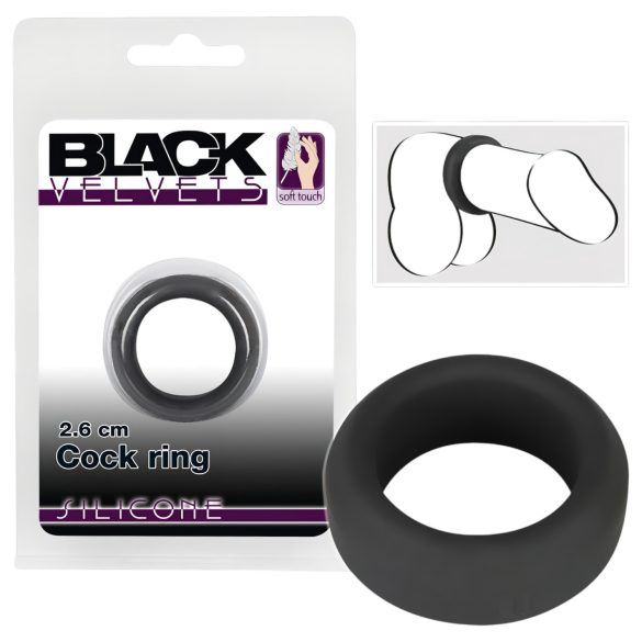 Black Velvet - Anel Peniano Resistente (2,6cm) - Preto