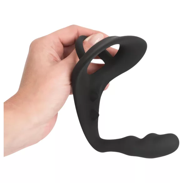 Black Velvets - dildo anal + anel peniano e para testículos (preto)