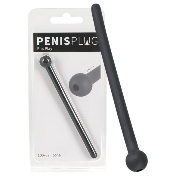 Dilatador de Uretra Piss Play em Silicone - Preto (Oco)