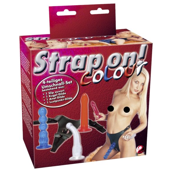 You2Toys - Conjunto de dildos strap-on! - coloridos