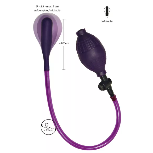 Bad Kitty - plug anal inflável - látex - roxo