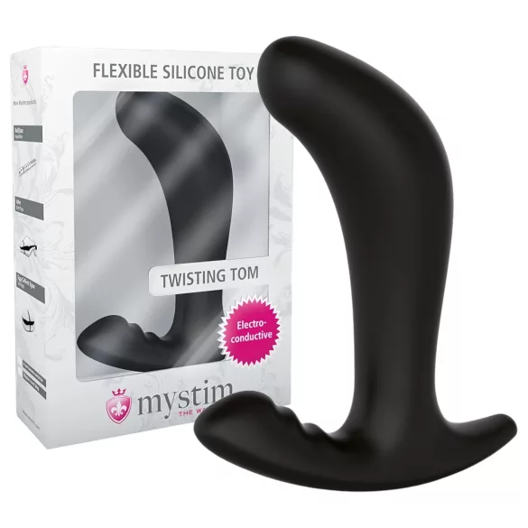mystim Twisting Tom - dildo anal elétrico (preto)