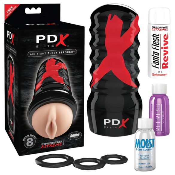 PDX Elite Air-Tight - Masturbador Manual Realista (Tom Natural)