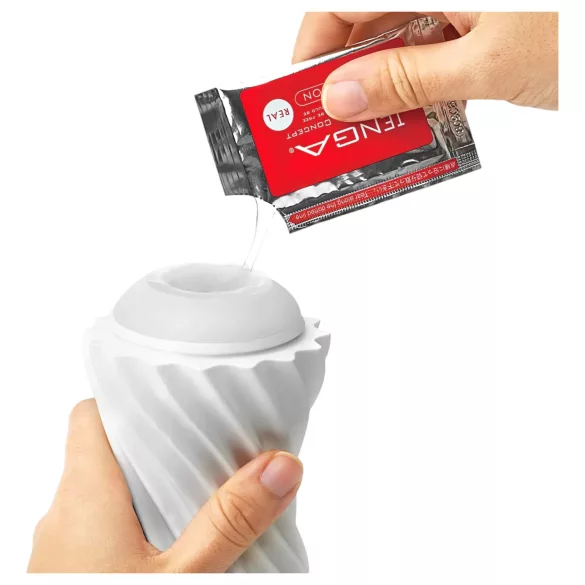 TENGA Flex - masturbador masculino - textura flexível - branco