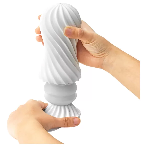 TENGA Flex - masturbador masculino - textura flexível - branco