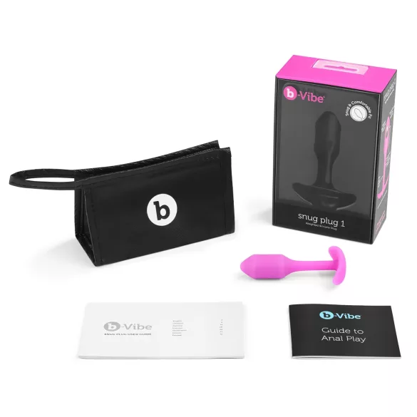 b-vibe - plug anal com peso interno 55g - silicone pink