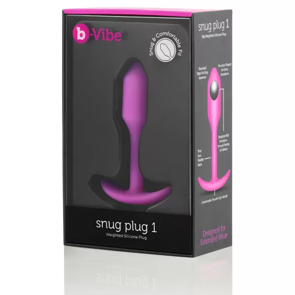 b-vibe - plug anal com peso interno 55g - silicone pink