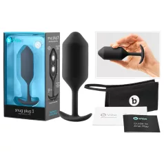 b-vibe - plug anal dupla bola 180g - silicone preto