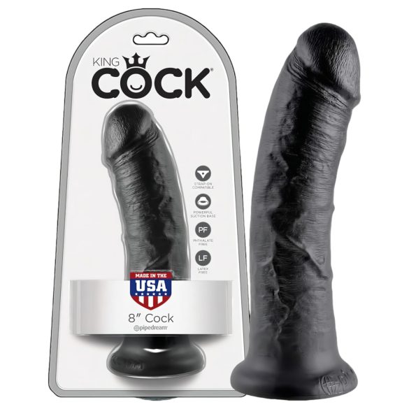 King Cock 8 Dildo (20 cm) - Preto