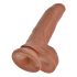 King Cock 9" Dildo (23 cm) com Testículos - Marrom