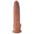 King Cock 9" Dildo (23 cm) com Testículos - Marrom