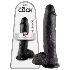 King Cock - Dildo realístico com testículos 25cm - preto
