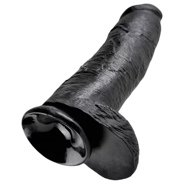 King Cock - dildo realístico com escroto - 30 cm - preto