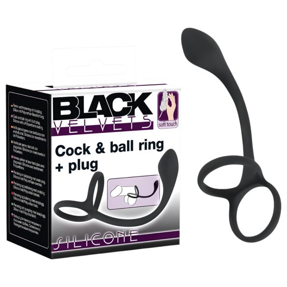 Anel Peniano & Anal Black Velvet - Preto Sedutor