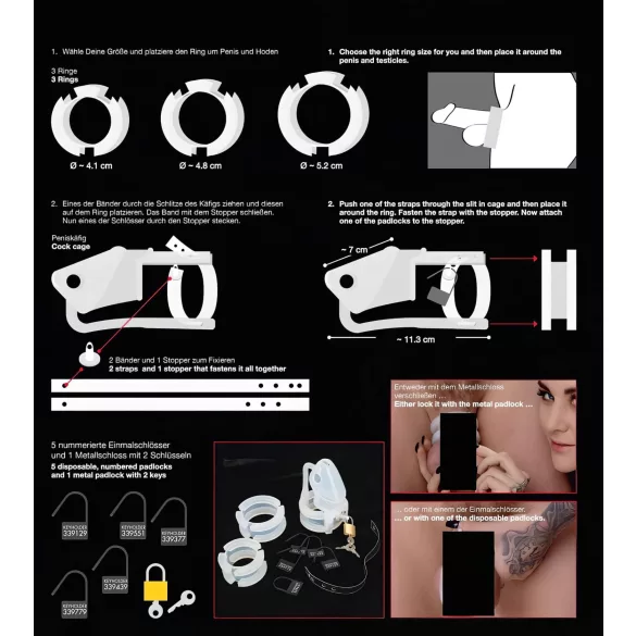 You2Toys - gaiola peniana de silicone - branca