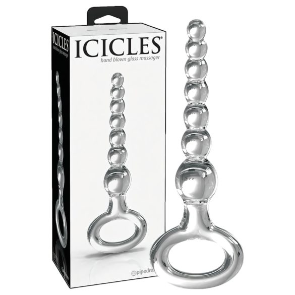 Icicles Nº 67 - Dildo de Vidro com Esferas (Transparente)