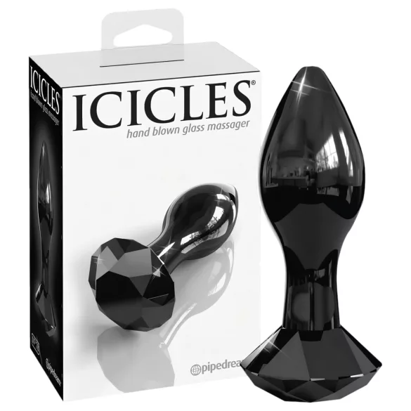Icicles No. 78 - plug anal de vidro curvo - preto