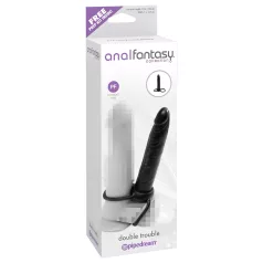 analfantasy - dildo anal duplo com cinta - silicone preto