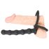 Veludo Preto - Anel peniano com dildo anal (preto)