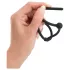 Penisplug - anel peniano com dilatador uretral oco - silicone preto