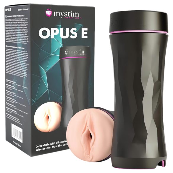 Opus E Vagina da Mystim - Estimulador Elétrico (Natural-Preto)
