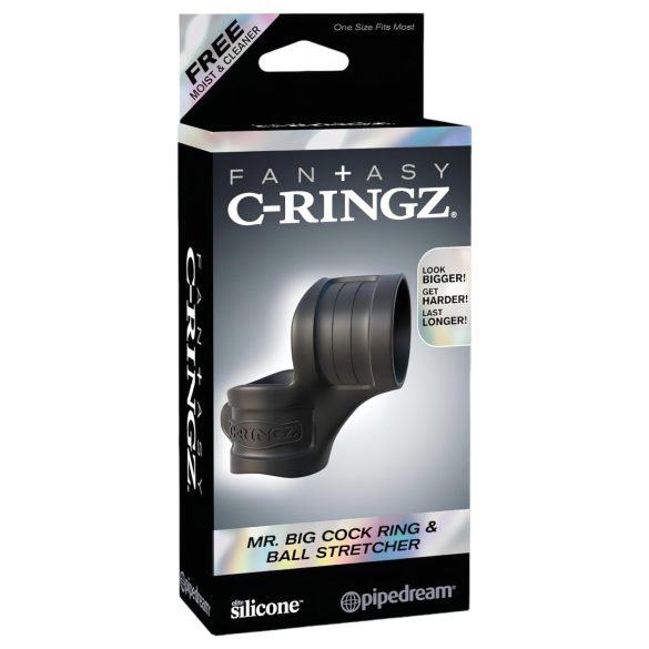 Fantasy Mr. Big - anel peniano e extensor de testículos (preto)