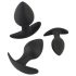 Conjunto de Plugs Anais Black Velvet em Silicone (3 pcs) - Preto