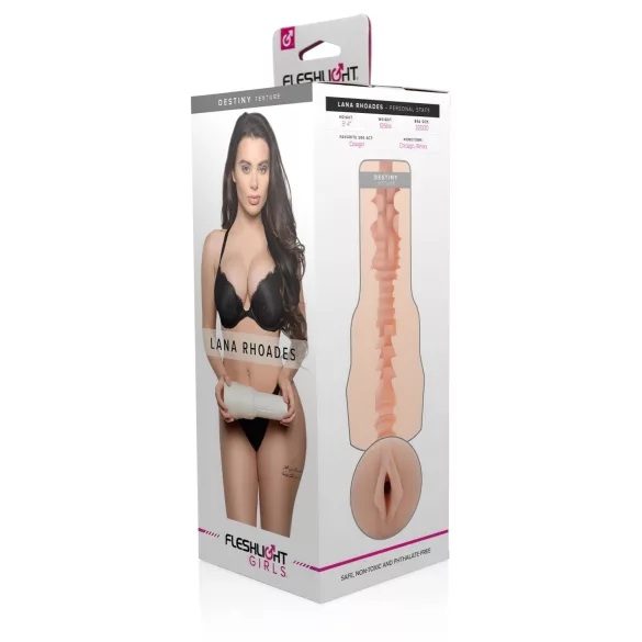 Fleshlight - masturbador vaginal realístico - Lana Rhoades Destiny - cor natural