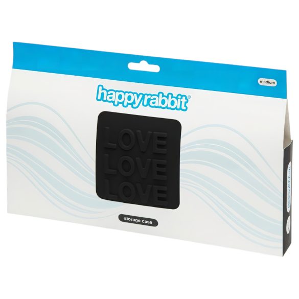 Happyrabbit - médio estojo para brinquedos eróticos (preto)