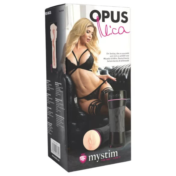 mystim OPUS Mica - masturbador vagina realista - cor natural/preto