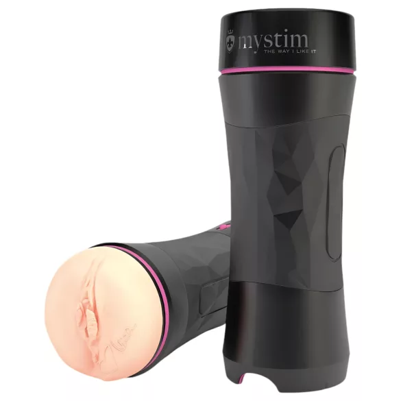 mystim OPUS Mica - masturbador vagina realista - cor natural/preto