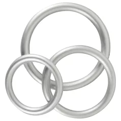 You2Toys - anel peniano silicone metálico - kit 3 peças
