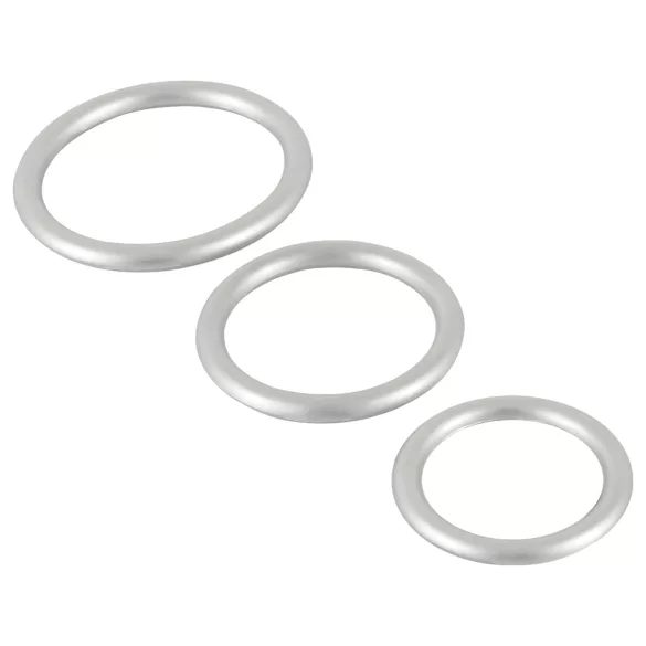 You2Toys - anel peniano silicone metálico - kit 3 peças