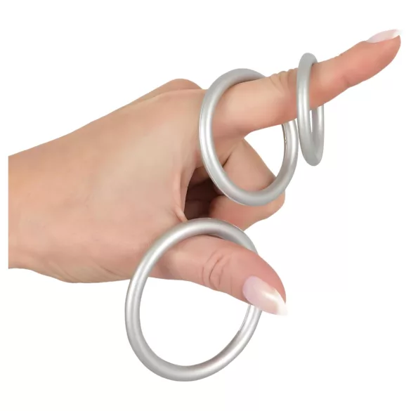 You2Toys - anel peniano silicone metálico - kit 3 peças