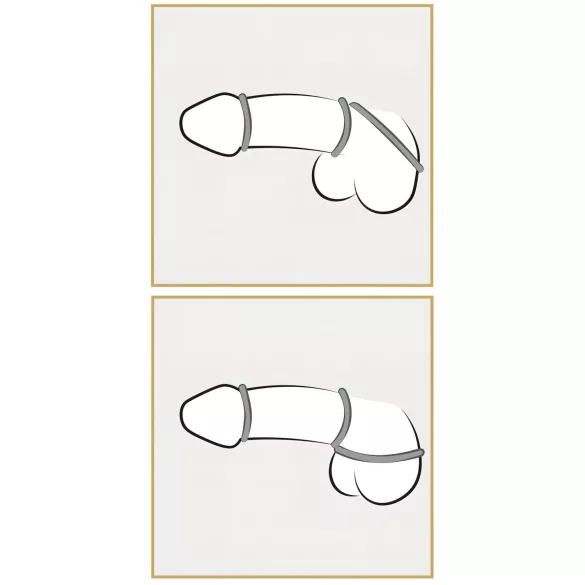 You2Toys - anel peniano silicone metálico - kit 3 peças
