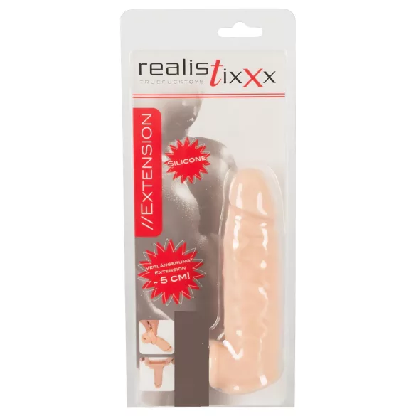 Realistixxx - capa peniana com anel para escroto - 16cm - cor natural