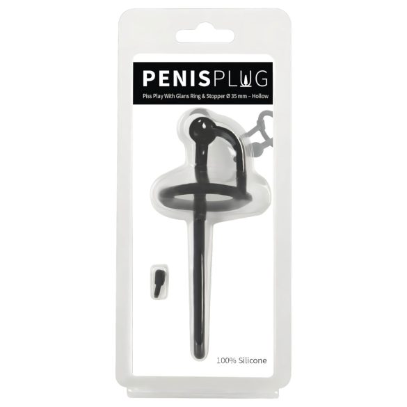 Plug Peniano - Dilatador de Silicone para Uretra e Anel Peniano (0,6mm) - Preto
