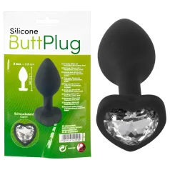 You2Toys - plug anal com pedra branca - metal preto