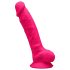 Silexd 7 - Dildo de ventosa com testículos - 17,5cm (rosa)