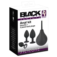 Black Velvets - plug anal kit 4 peças - silicone preto