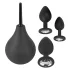 Black Velvets - plug anal kit 4 peças - silicone preto