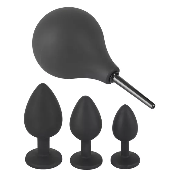 Black Velvets - plug anal kit 4 peças - silicone preto