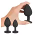 Black Velvets - plug anal kit 4 peças - silicone preto