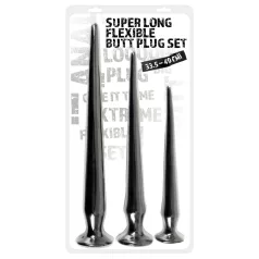   You2Toys - plug anal longo - kit com 3 peças - silicone preto