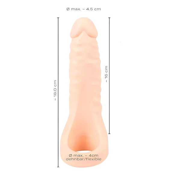 Realistixxx - dildo realístico duplo com anel peniano - cor natural