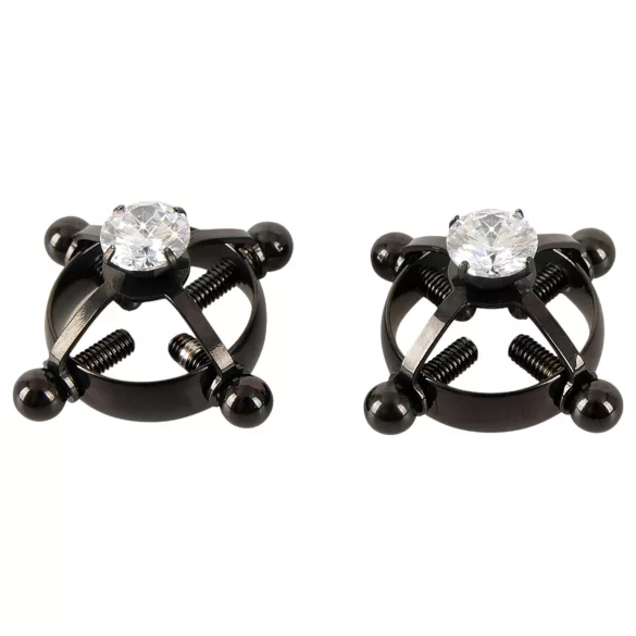 Bad Kitty - joia para mamilos com strass - preta