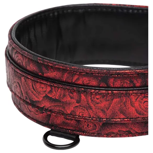 Fifty Shades of Grey - coleira com guia - couro sintético preto e vermelho