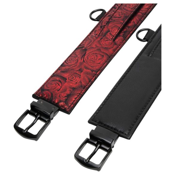 As Cinquenta Sombras de Grey - tornozeleiras (preto-vermelho)